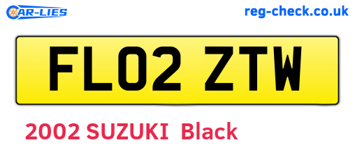 FL02ZTW are the vehicle registration plates.