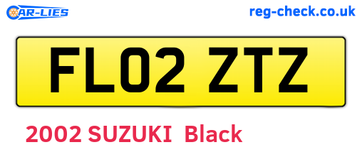 FL02ZTZ are the vehicle registration plates.