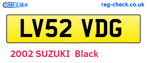 LV52VDG are the vehicle registration plates.