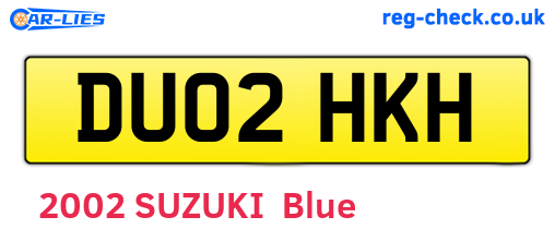DU02HKH are the vehicle registration plates.