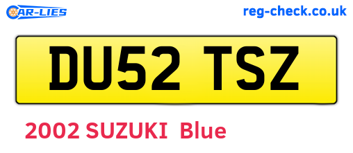 DU52TSZ are the vehicle registration plates.