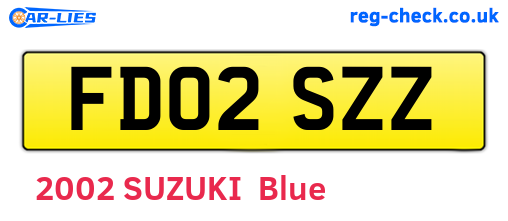 FD02SZZ are the vehicle registration plates.
