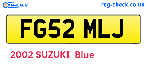 FG52MLJ are the vehicle registration plates.