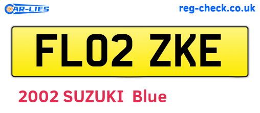 FL02ZKE are the vehicle registration plates.