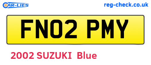 FN02PMY are the vehicle registration plates.