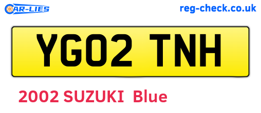 YG02TNH are the vehicle registration plates.