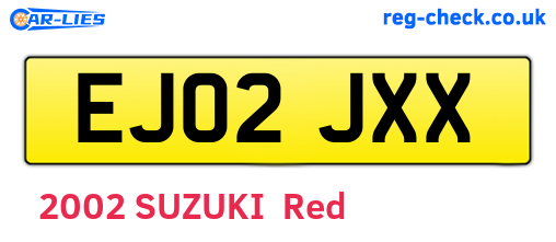 EJ02JXX are the vehicle registration plates.