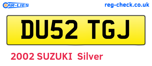 DU52TGJ are the vehicle registration plates.