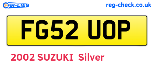FG52UOP are the vehicle registration plates.