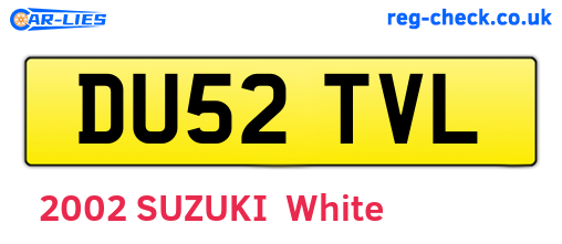 DU52TVL are the vehicle registration plates.