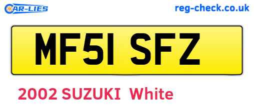 MF51SFZ are the vehicle registration plates.