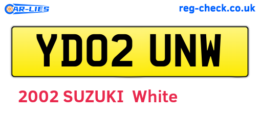 YD02UNW are the vehicle registration plates.