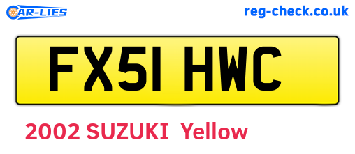 FX51HWC are the vehicle registration plates.