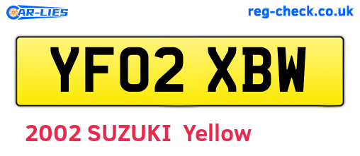 YF02XBW are the vehicle registration plates.