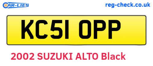 KC51OPP are the vehicle registration plates.