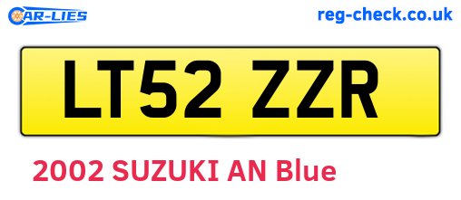 LT52ZZR are the vehicle registration plates.