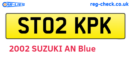 ST02KPK are the vehicle registration plates.