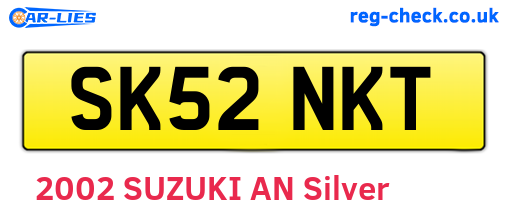 SK52NKT are the vehicle registration plates.