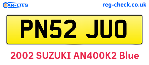PN52JUO are the vehicle registration plates.