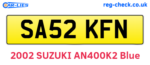 SA52KFN are the vehicle registration plates.