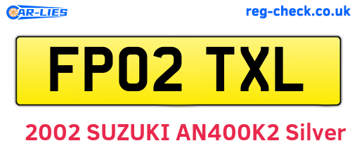 FP02TXL are the vehicle registration plates.