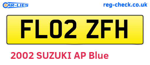 FL02ZFH are the vehicle registration plates.