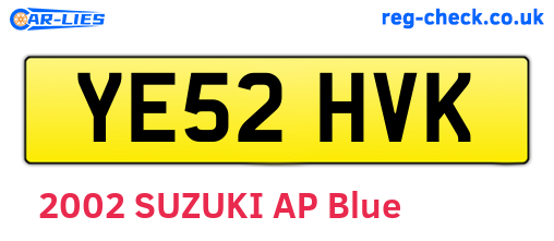 YE52HVK are the vehicle registration plates.
