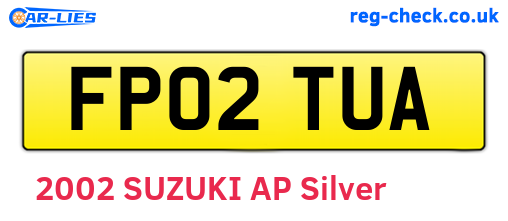 FP02TUA are the vehicle registration plates.