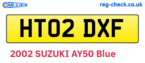 HT02DXF are the vehicle registration plates.