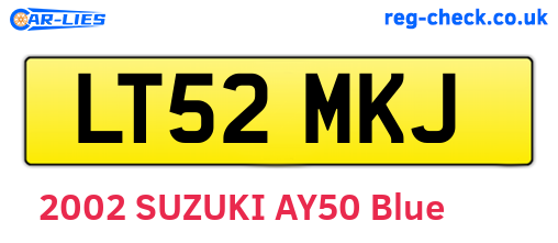 LT52MKJ are the vehicle registration plates.