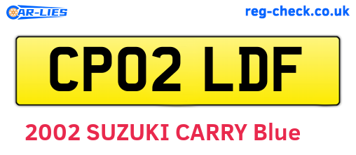 CP02LDF are the vehicle registration plates.