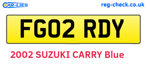 FG02RDY are the vehicle registration plates.