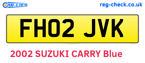 FH02JVK are the vehicle registration plates.