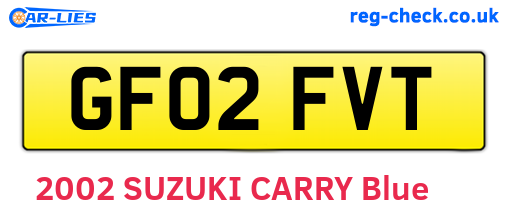 GF02FVT are the vehicle registration plates.