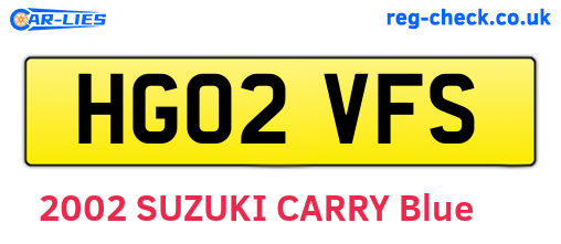HG02VFS are the vehicle registration plates.