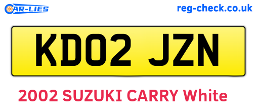 KD02JZN are the vehicle registration plates.