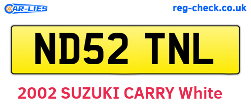 ND52TNL are the vehicle registration plates.