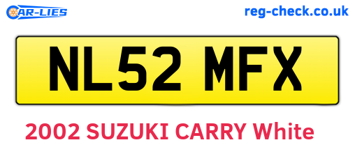 NL52MFX are the vehicle registration plates.