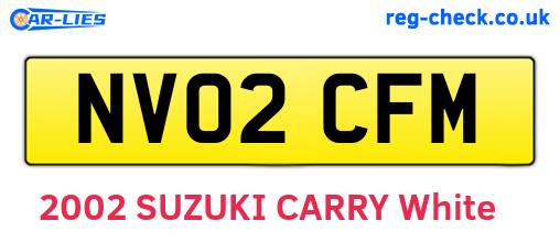 NV02CFM are the vehicle registration plates.