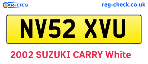 NV52XVU are the vehicle registration plates.