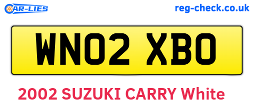 WN02XBO are the vehicle registration plates.