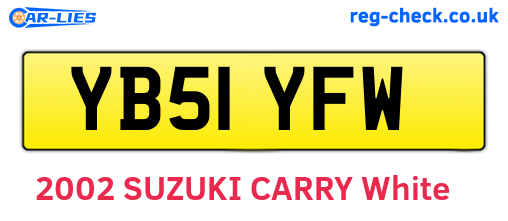 YB51YFW are the vehicle registration plates.