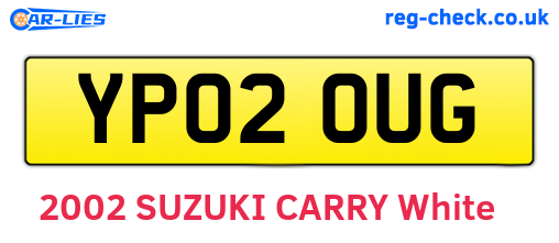 YP02OUG are the vehicle registration plates.