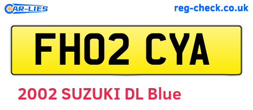 FH02CYA are the vehicle registration plates.