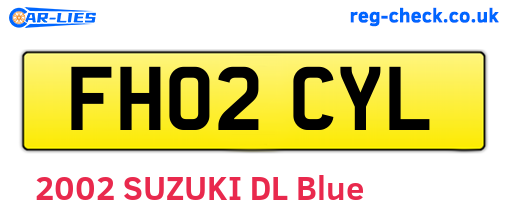 FH02CYL are the vehicle registration plates.