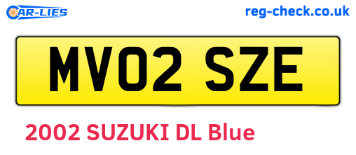 MV02SZE are the vehicle registration plates.