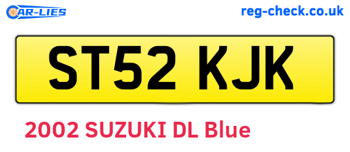 ST52KJK are the vehicle registration plates.
