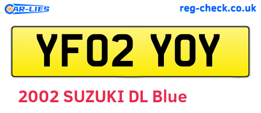 YF02YOY are the vehicle registration plates.