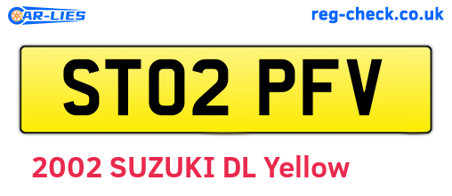 ST02PFV are the vehicle registration plates.