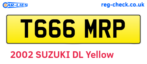T666MRP are the vehicle registration plates.